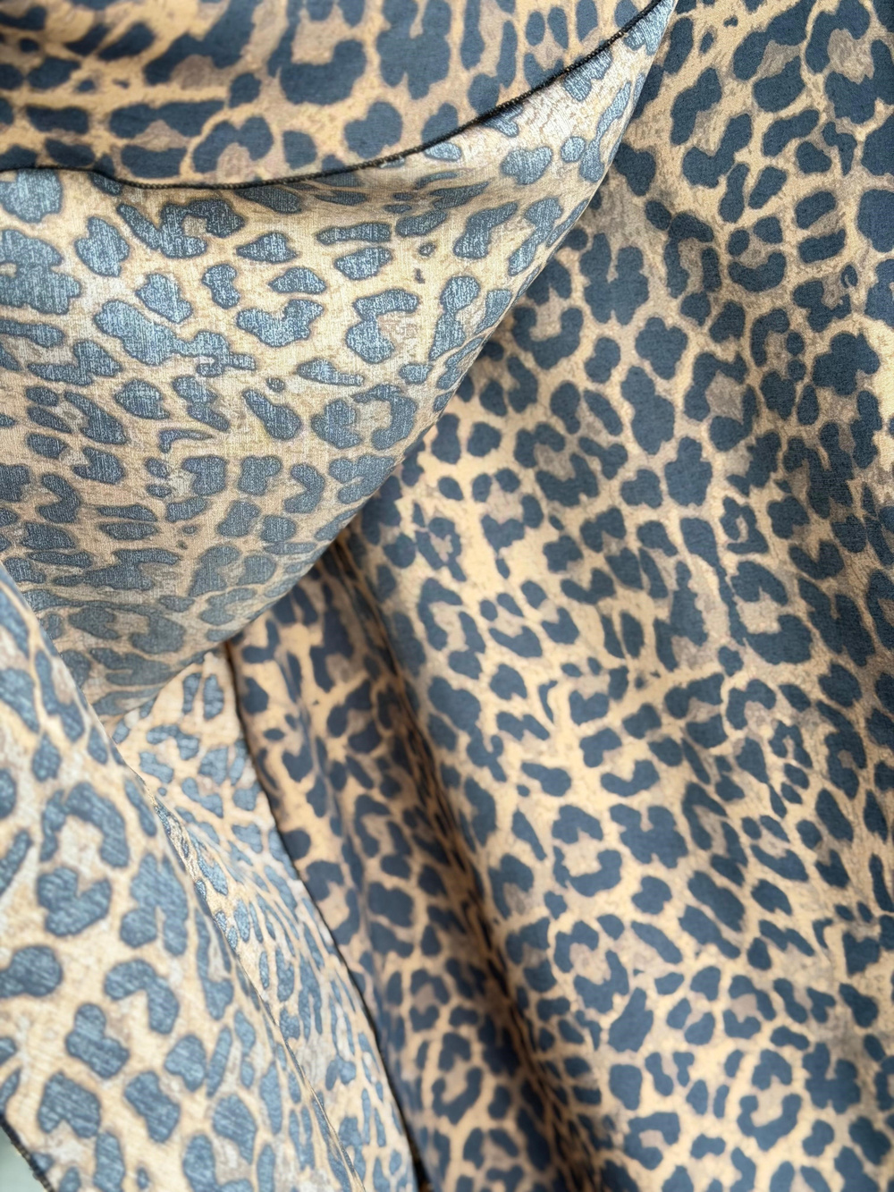 Tasarım Leopar Pelerin Model Bluz (Kahve)
