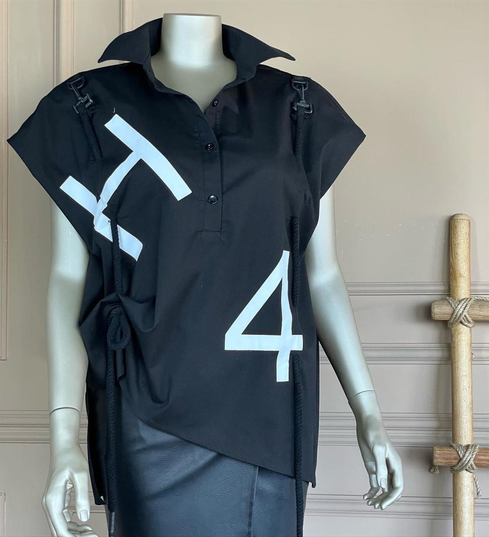 Tasarım Model Coton Kumaş Oversize Gömlek  (SİYAH)