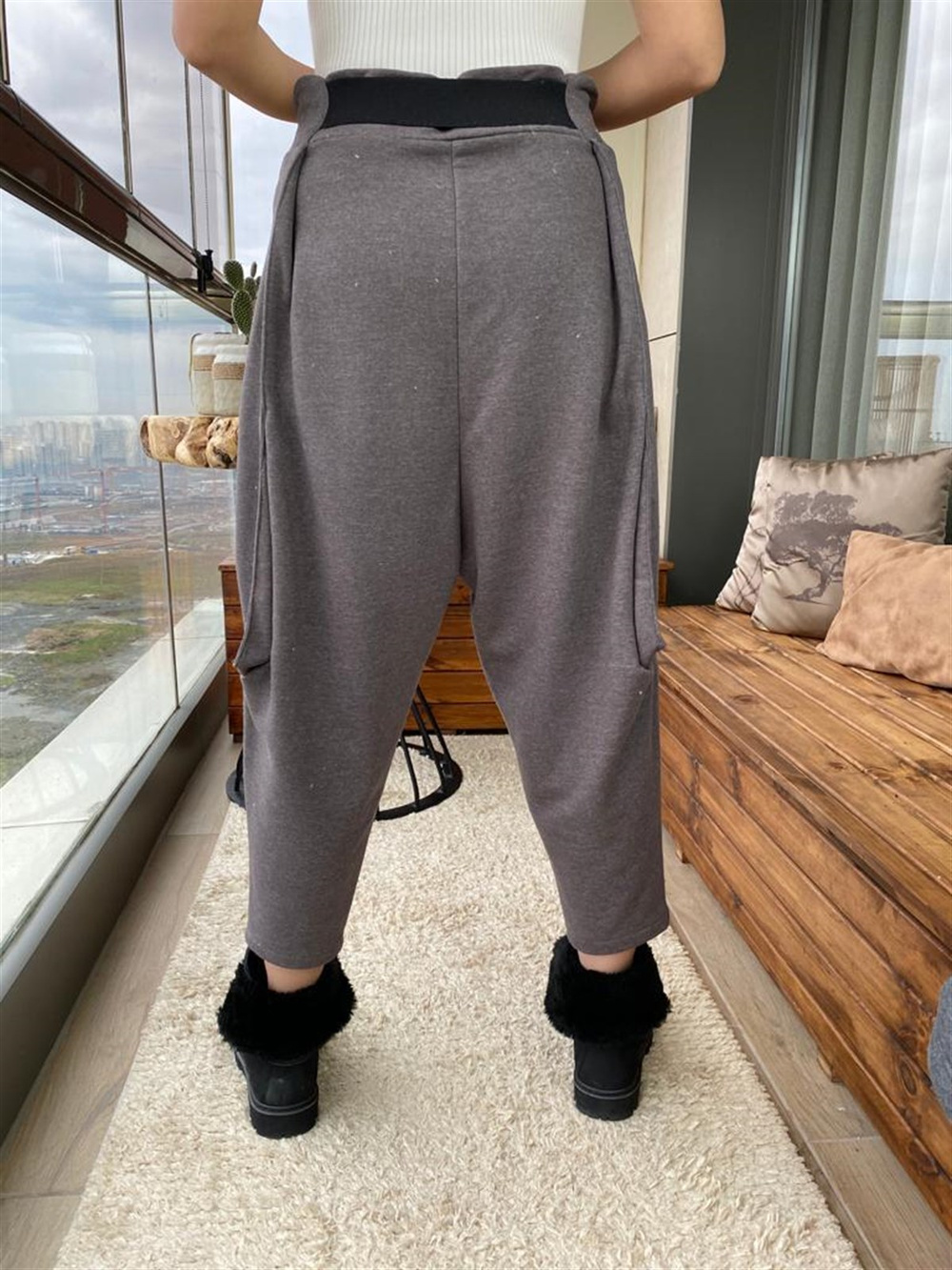 Tasarım Model Kemerli Şalvar Pantolon