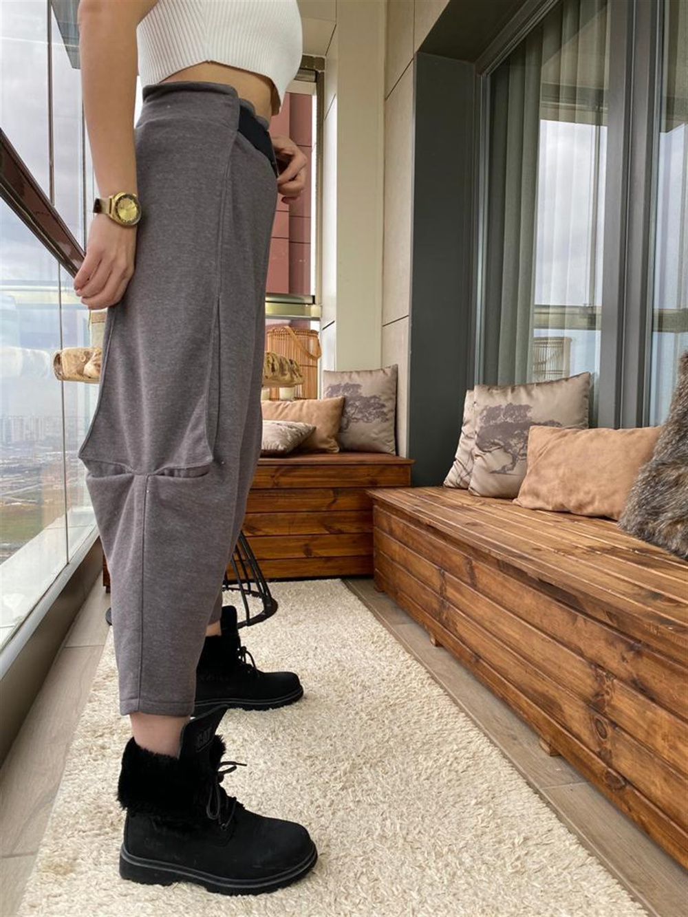 Tasarım Model Kemerli Şalvar Pantolon