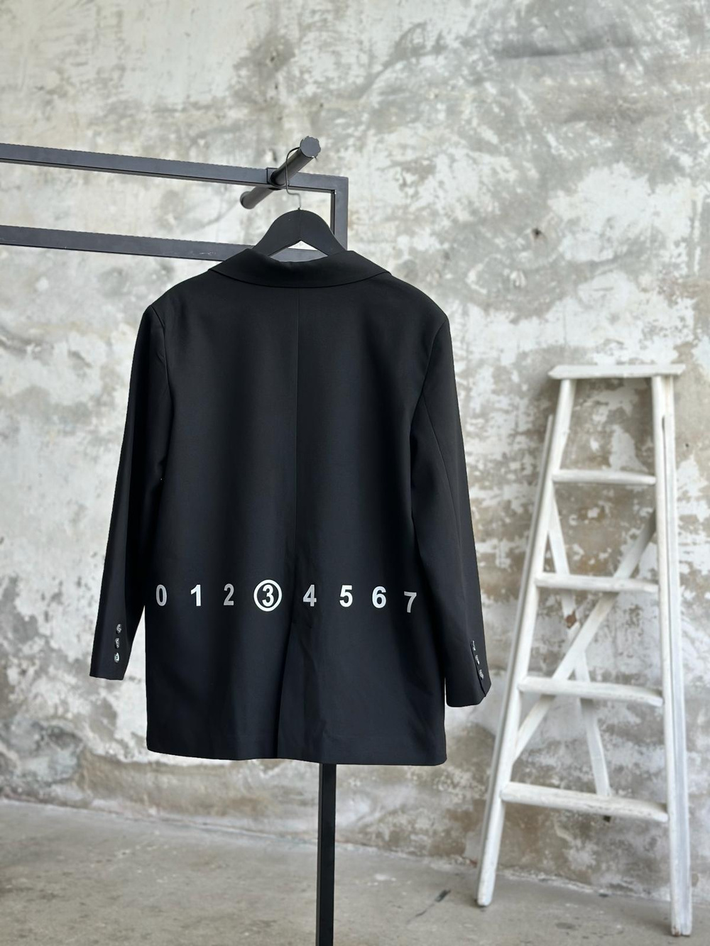 Tasarım Yazı Baskılı Kadın Blazer Ceket (Siyah) 