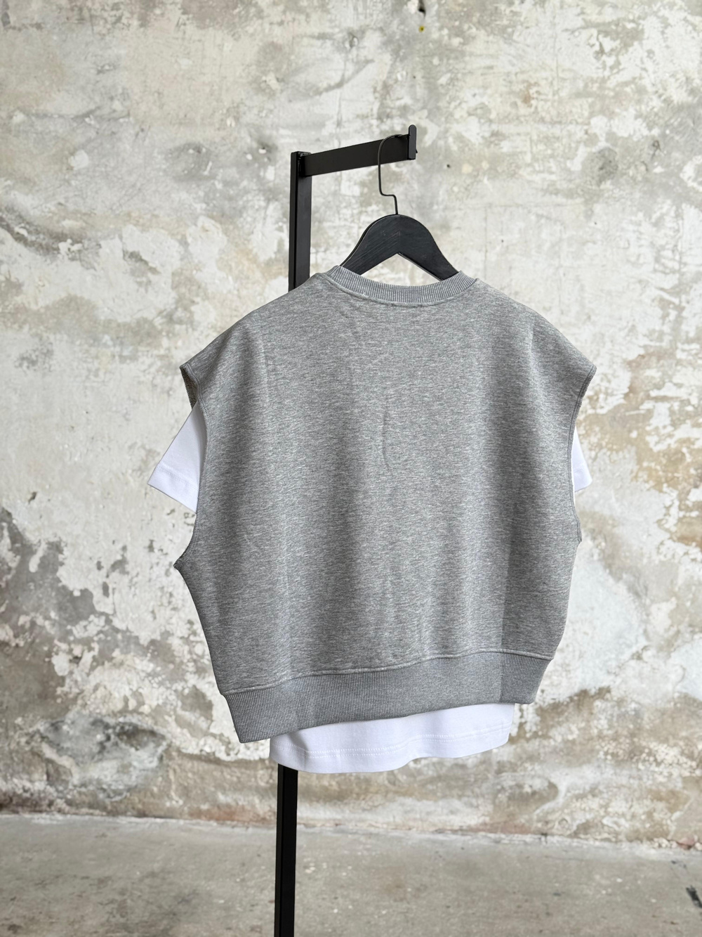 Texas Baskılı Beli Ribanalı Kolsuz Sweatshirt (Grimelanj)