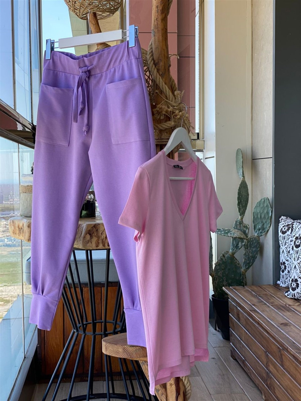 Tok Penye Eşofman Pantolon  (Mor)