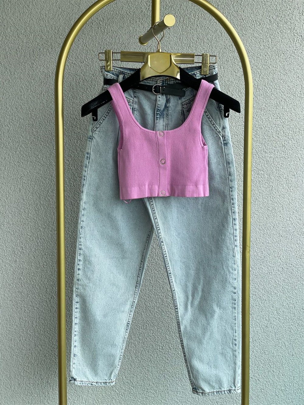 Triko Crop (Pembe)