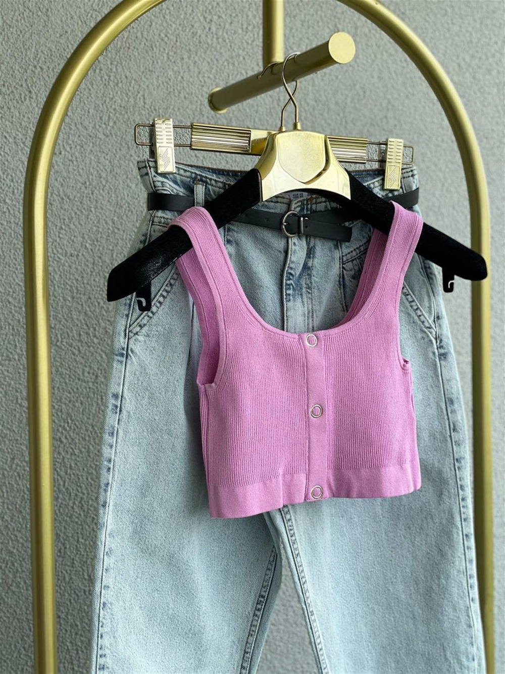 Triko Crop (Pembe)