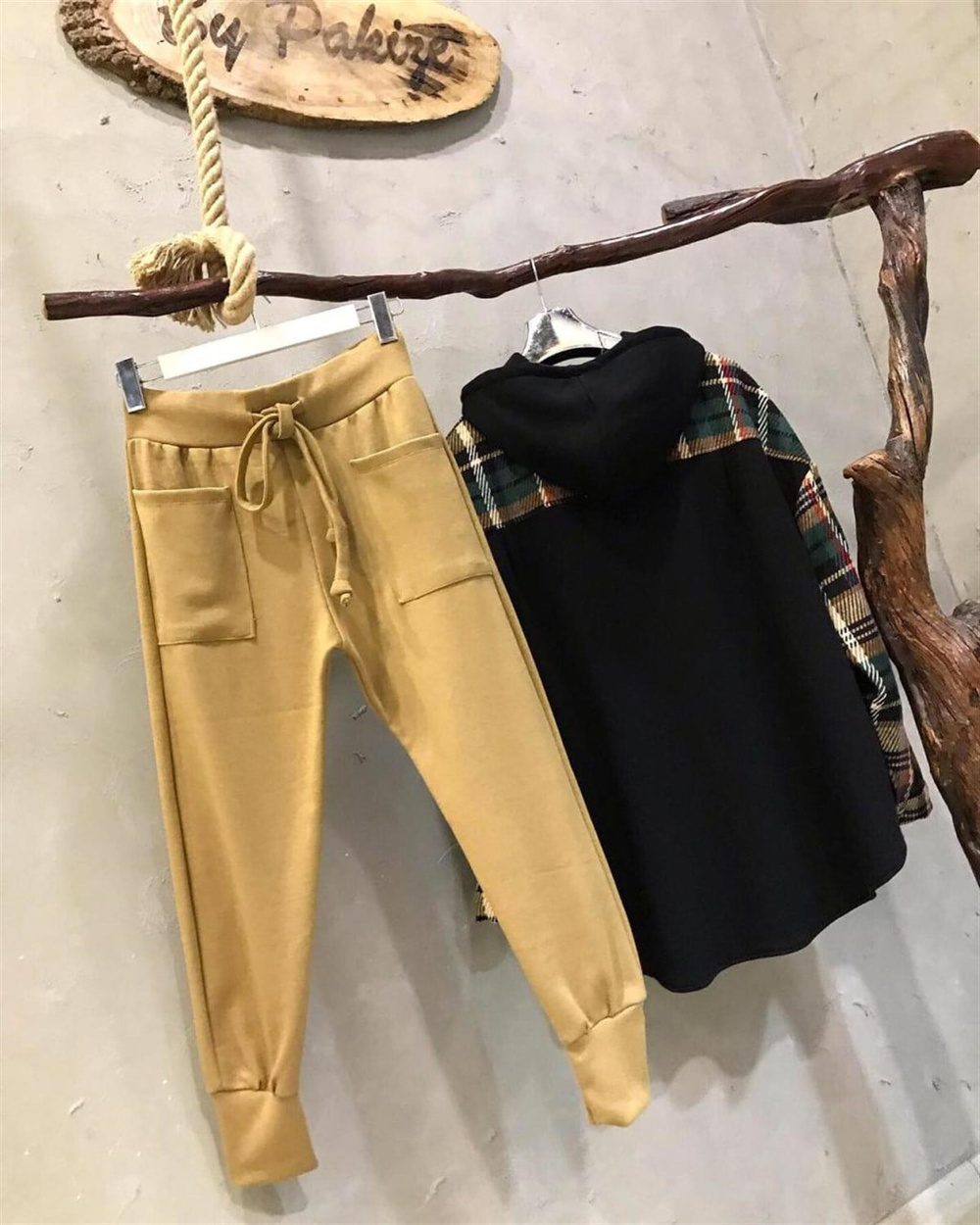 Triko Tok Kumaş Eşofman Pantolon (BEJ)