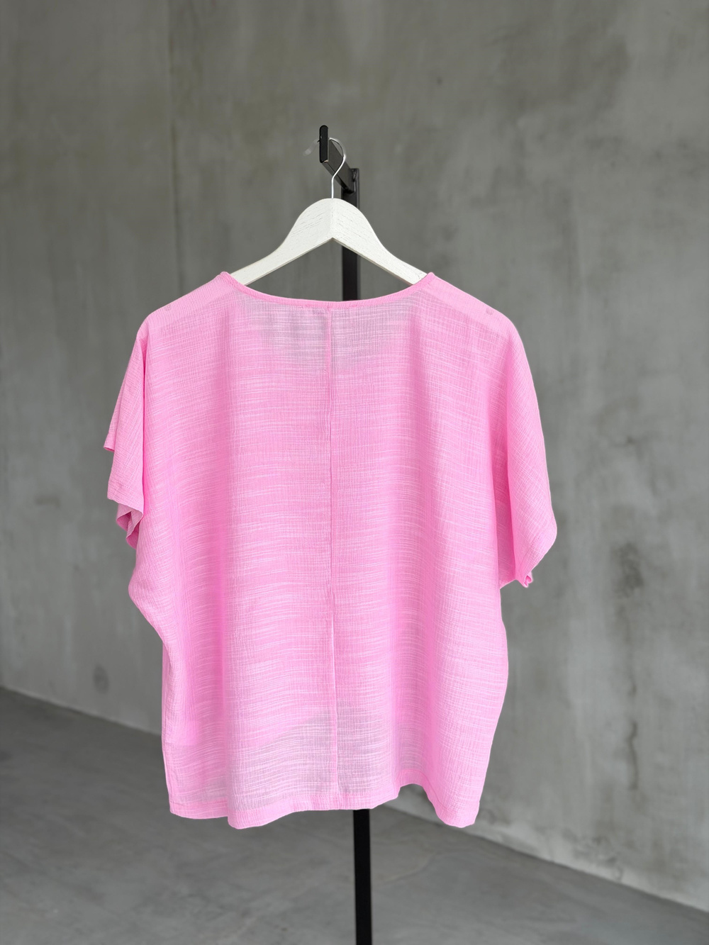 Verev Kesim Asimetrik Bluz (Pembe)