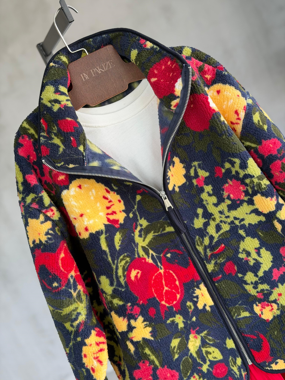 Vintage Çiçek Desenli Peluş Teddy Ceket (Karışık)