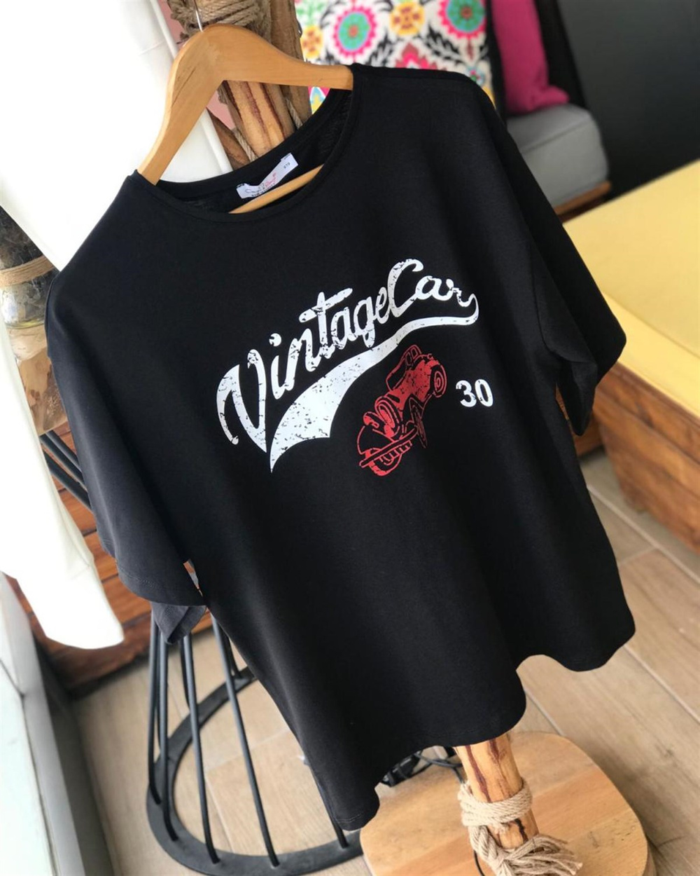 Vintage Yazılı Salaş Tshirt (SİYAH)