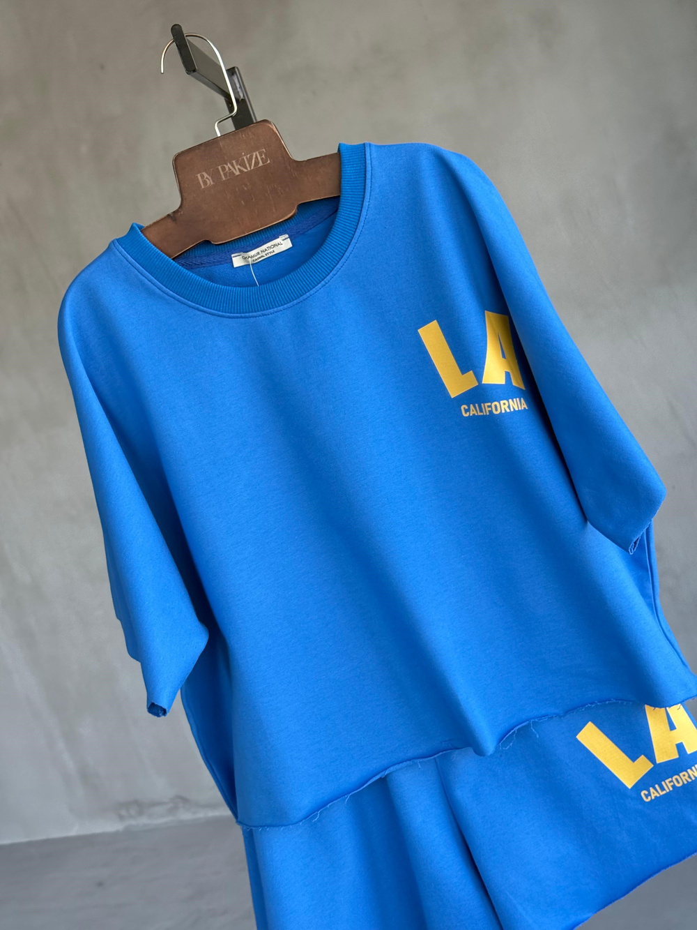 Yazı Baskılı Oversize Takım (Saks)