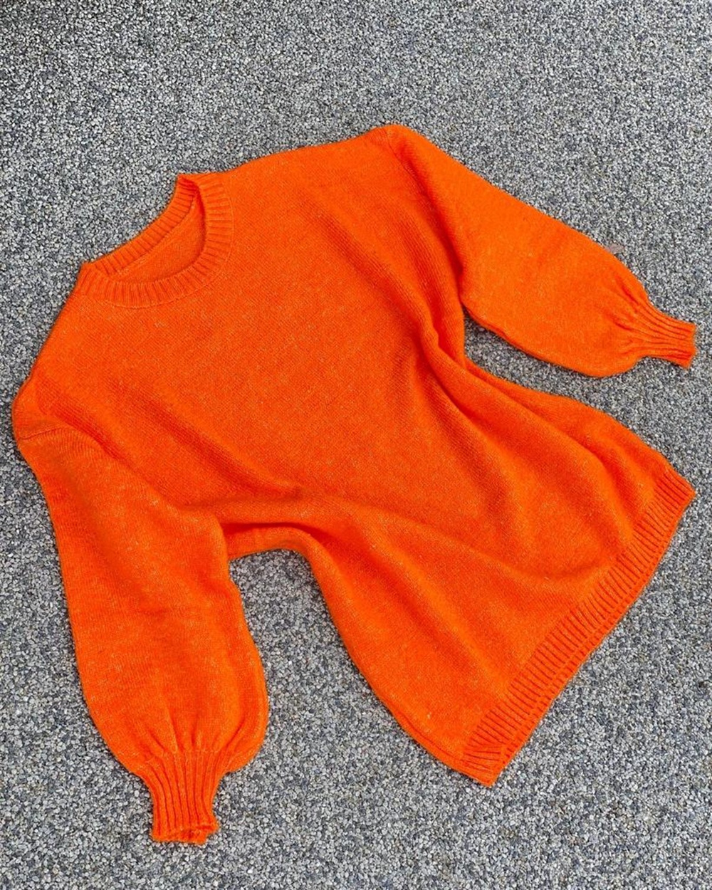 YUMOŞ ÖRGÜ KAZAK (ORANJ)