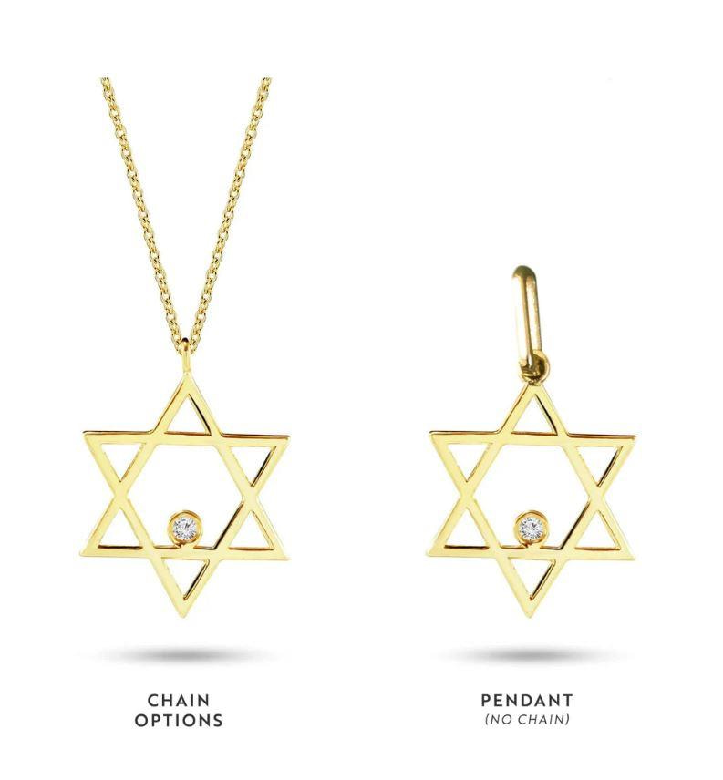 0.01 Karat Pırlanta Davud Yıldızı Kolye - Goldstore