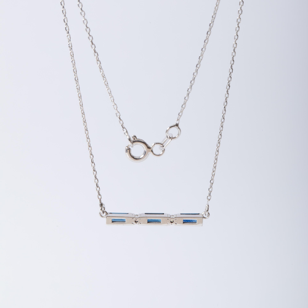 0.48 Karat Pırlanta ve Safir Altın Kolye - Goldstore