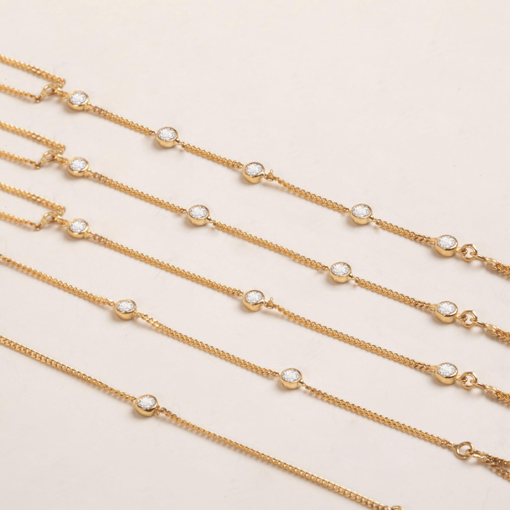 0.25 Carat Diamond Gold Hand Chain Bracelet - Goldstore