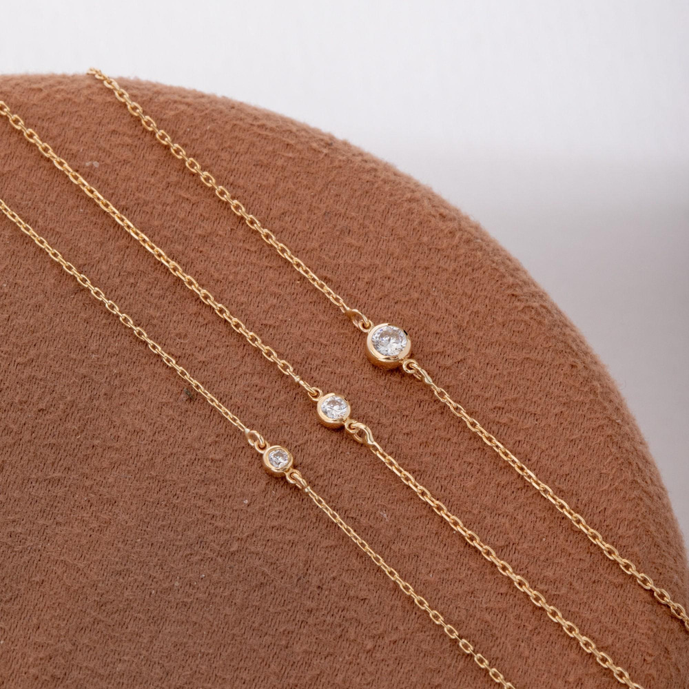 0.03–0.10 Karat Elmas Altın Tektaş Bileklik - Goldstore