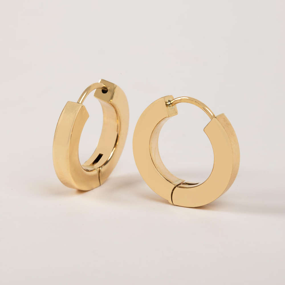 14 Ayar Altın Küçük Minimal Halka Küpeler - Goldstore