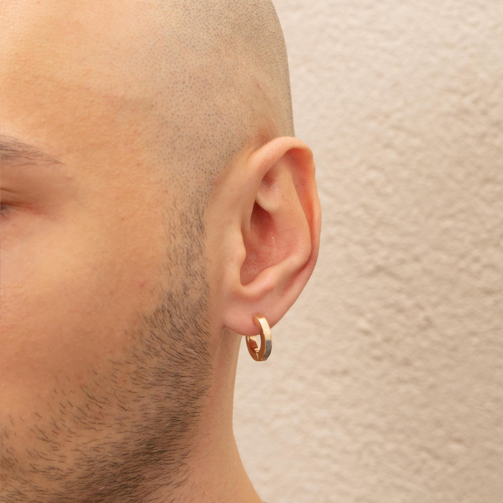 14 Ayar Altın Küçük Minimal Halka Küpeler - Goldstore