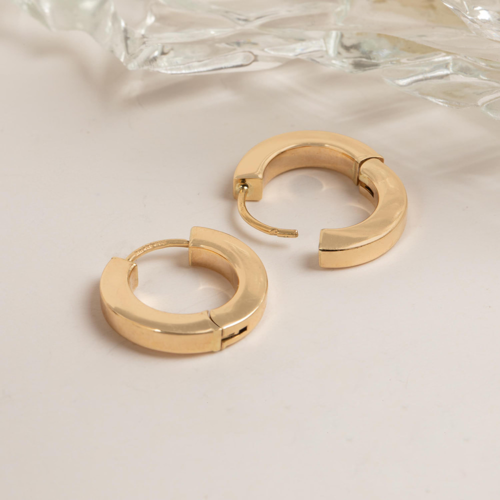 14 Ayar Altın Küçük Minimal Halka Küpeler - Goldstore
