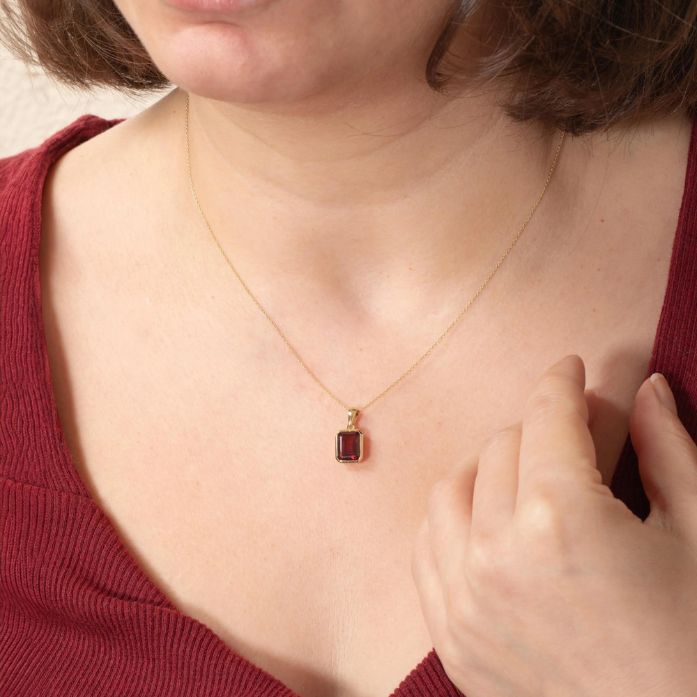 2.36 Karat Garnet Altın Kolye - Goldstore