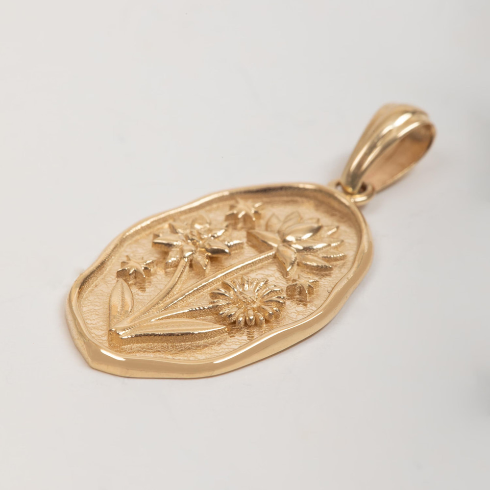 Aile Hikayesi Doğum Çiçekli Altın Kolye  - Goldstore