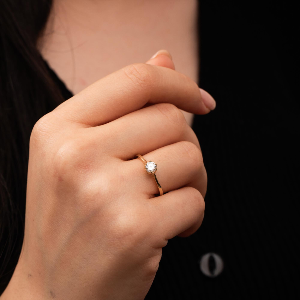 Altın 6 Tırnak Düz Yüzük - Goldstore