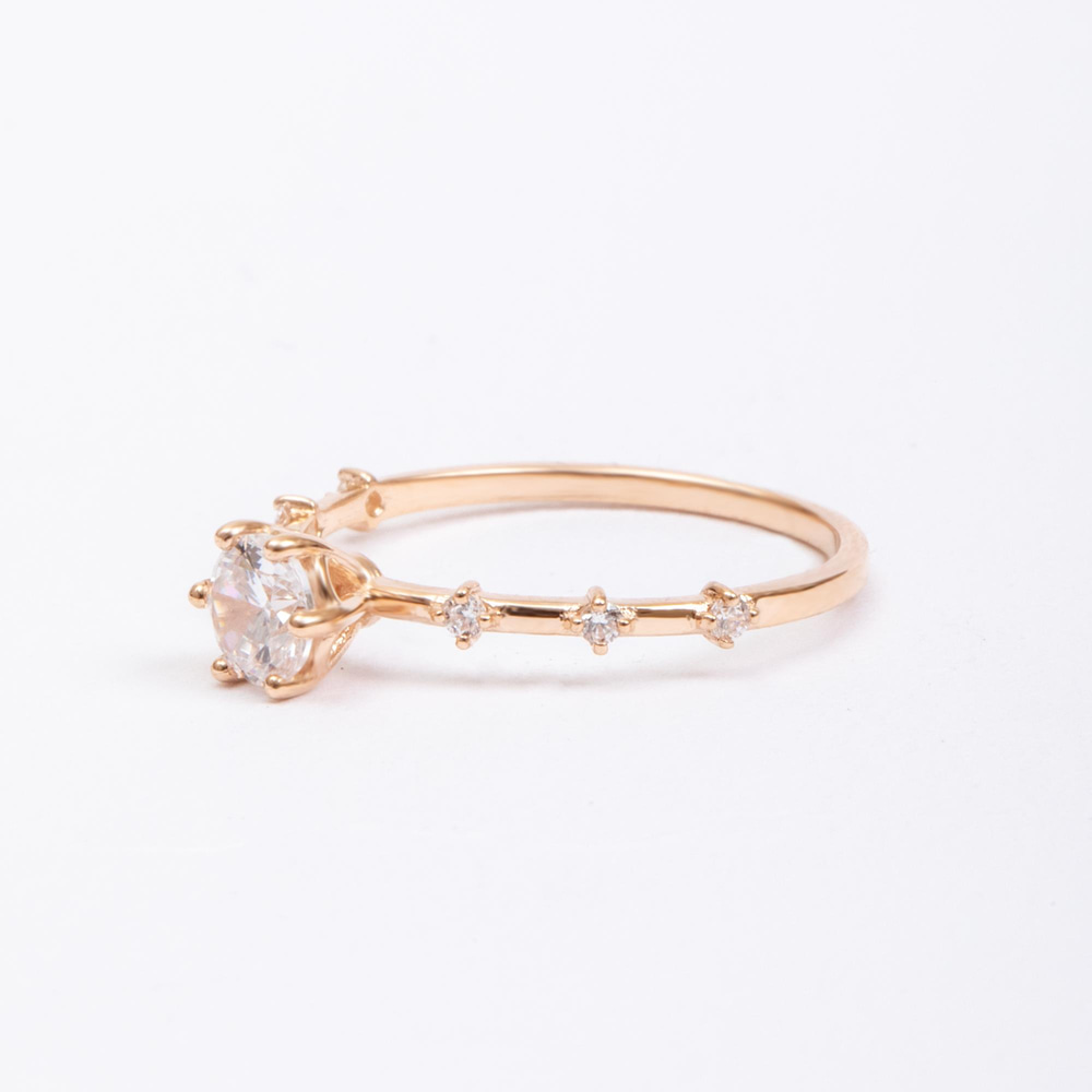 Altın 6 Tırnak Kolları Taşlı Yüzük - Goldstore