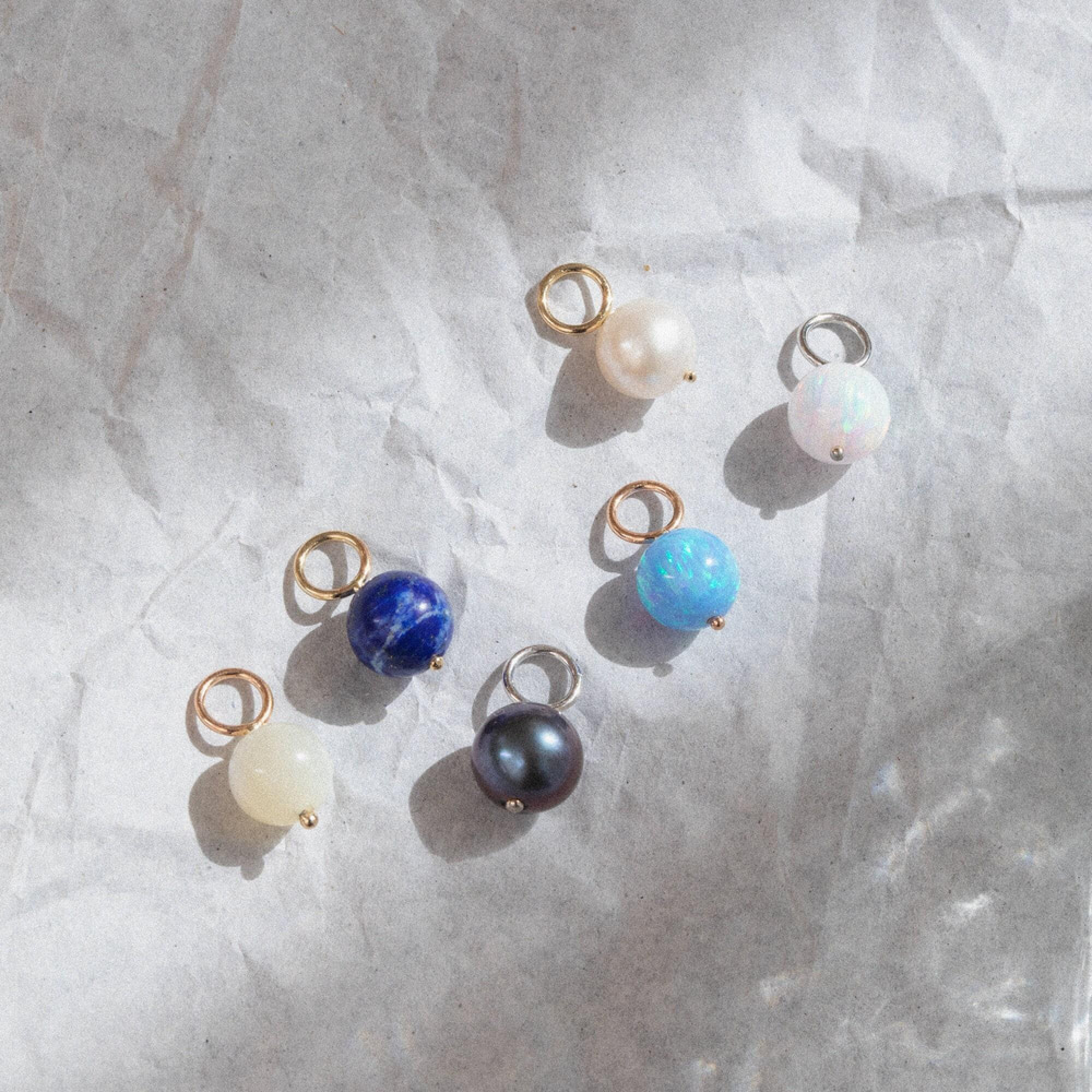 Altın 8 mm İnci Top Charm Kolye Ucu - Goldstore