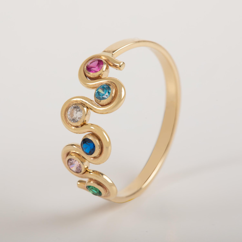 Altın Aile Doğum Taşı Yüzük - Goldstore