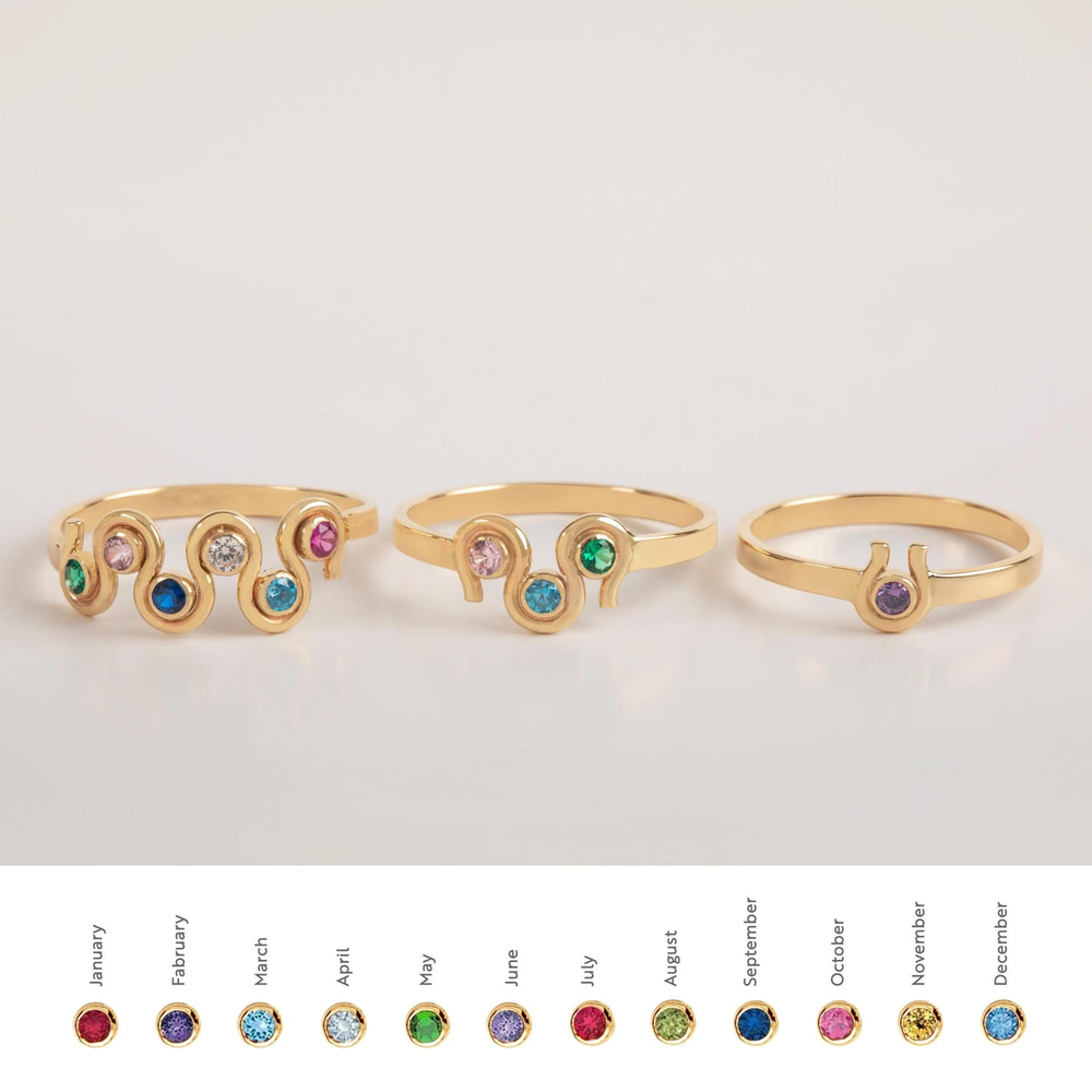 Altın Aile Doğum Taşı Yüzük - Goldstore