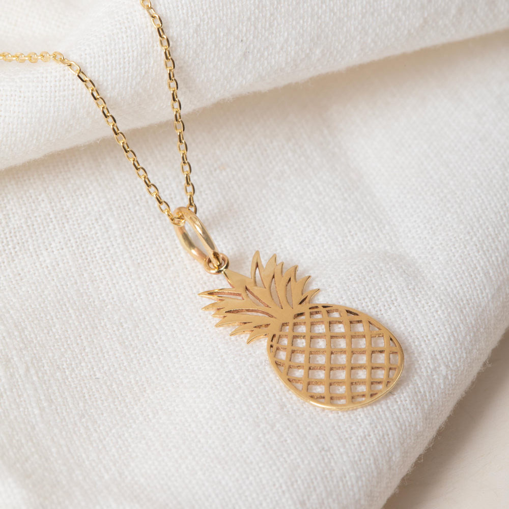 Altın Ananas Figürlü Kolye - Goldstore