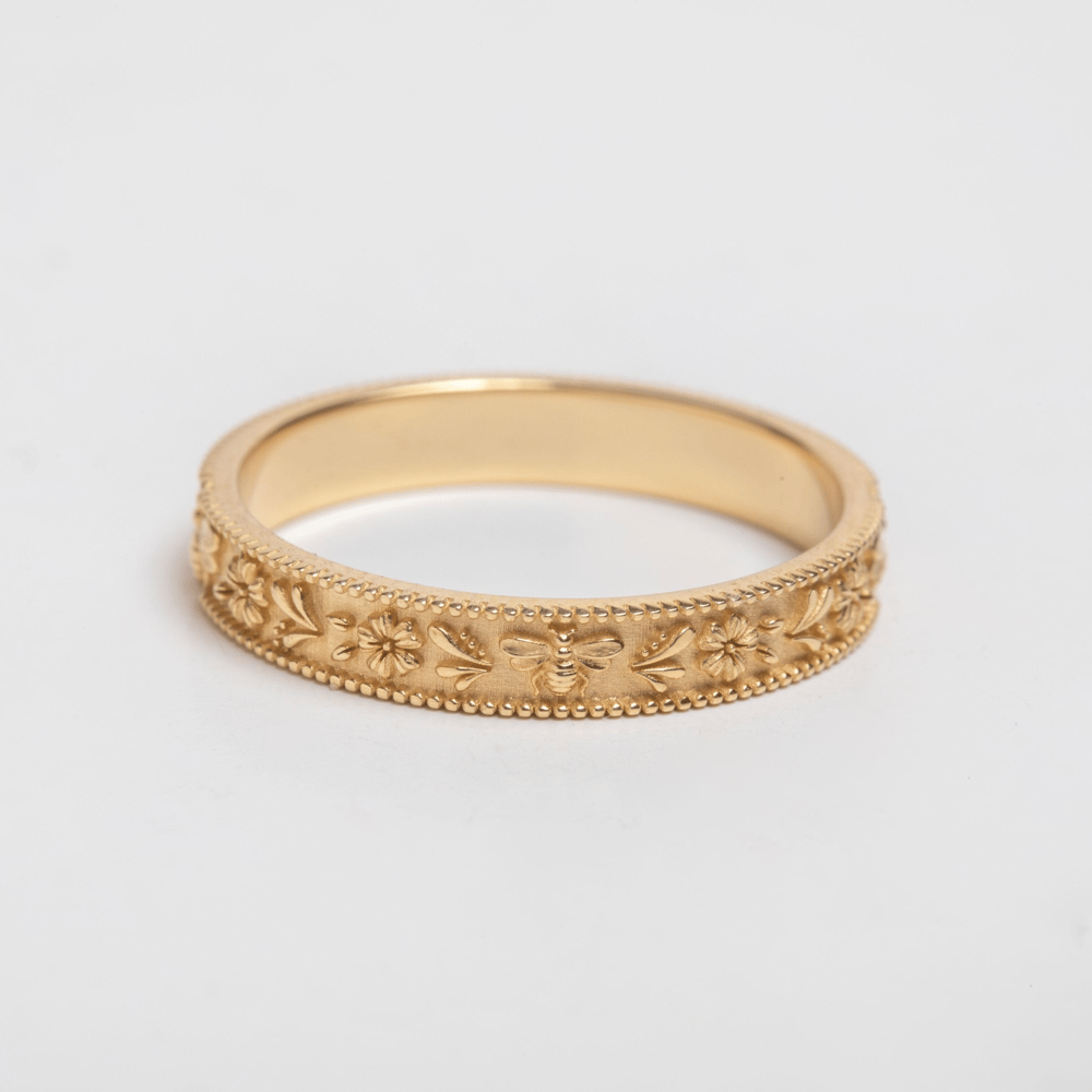 Altın Arı Çiçek Yüzük - Goldstore