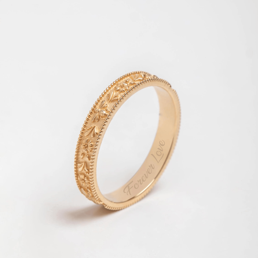 Altın Arı Çiçek Yüzük - Goldstore