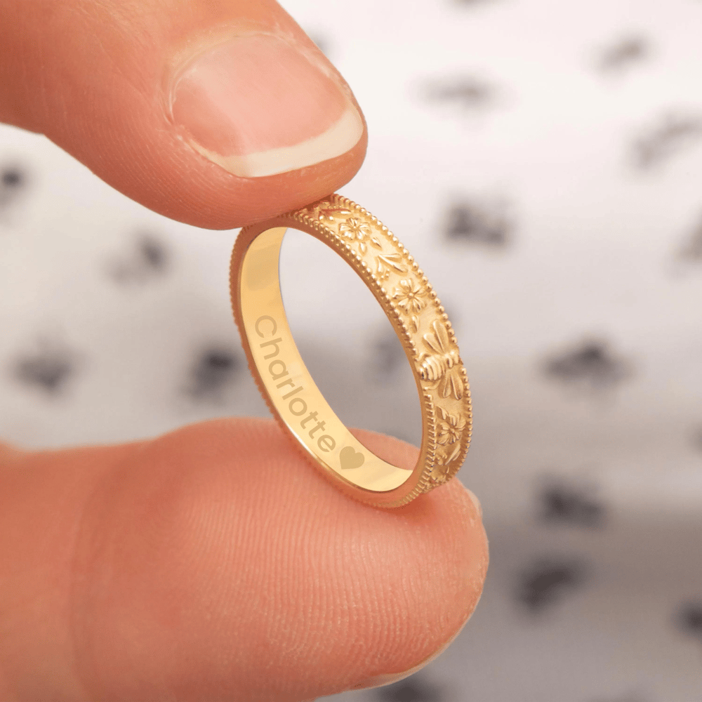 Altın Arı Çiçek Yüzük - Goldstore
