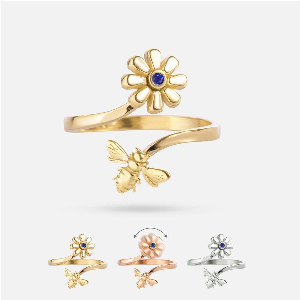 Altın Arı ve Papatya Yüzük - Goldstore