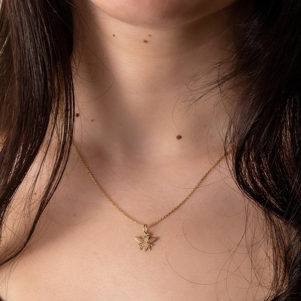 Altın Arı ve Petek Kolye - Goldstore