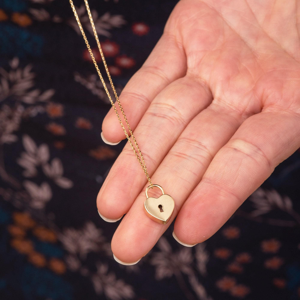 Altın Asma Kilit Kalp Kolye - Goldstore