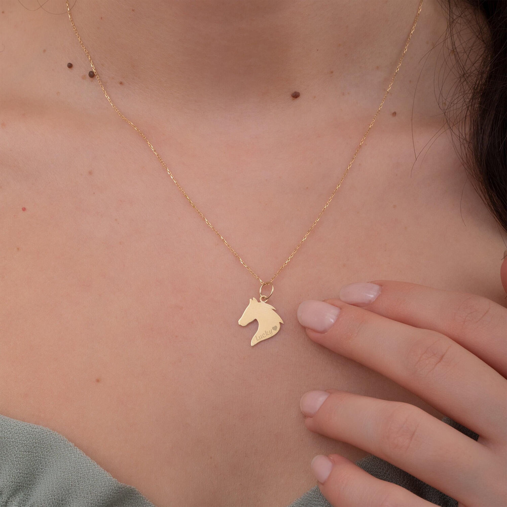 Altın At Figürlü Kolye - Goldstore