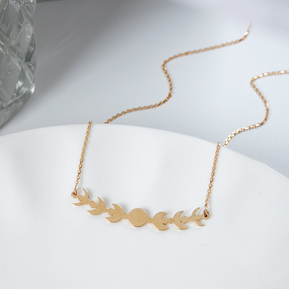 Altın Ay Evreleri Kolye - Goldstore