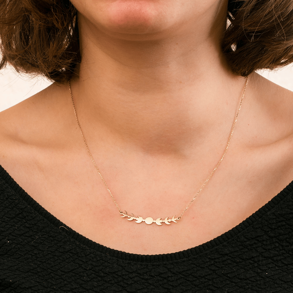 Altın Ay Evreleri Kolye - Goldstore