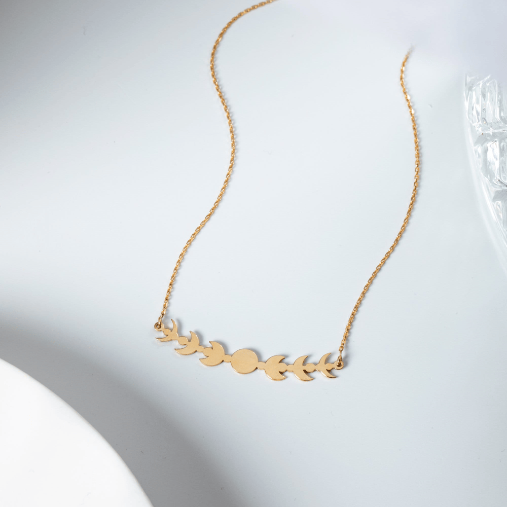 Altın Ay Evreleri Kolye - Goldstore