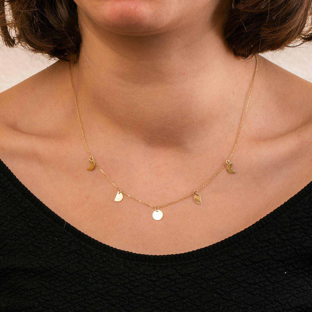 Altın Ay Minimalist Kolye - Goldstore