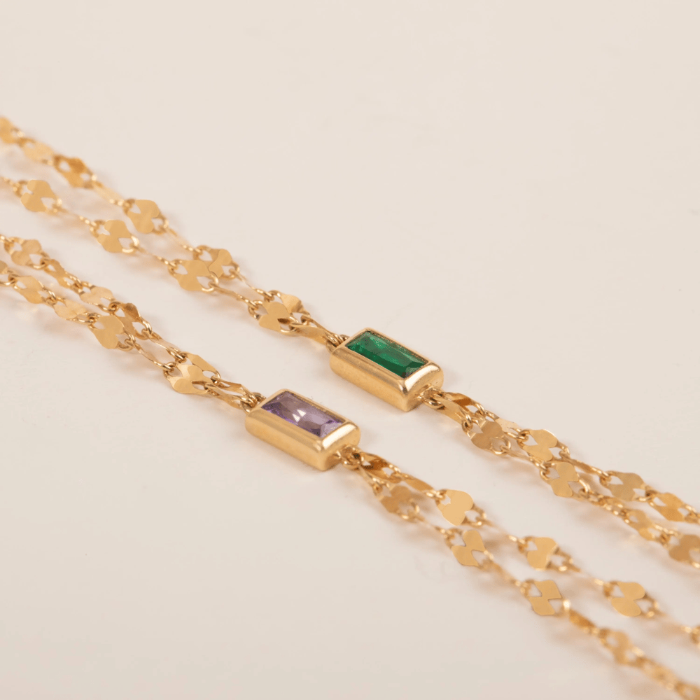 Altın Baget Doğum Taşı Şahmeran Bileklik - Goldstore
