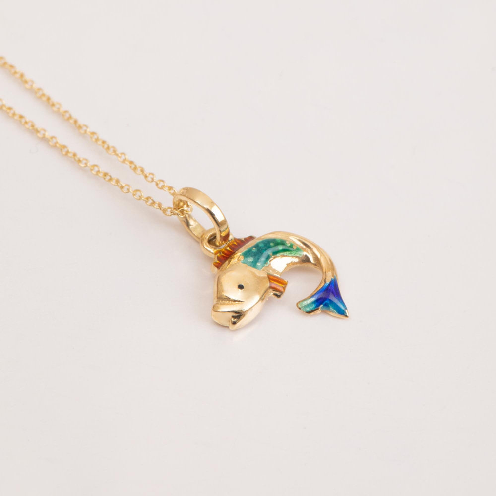 Altın Balık Figürlü Kolye - Goldstore