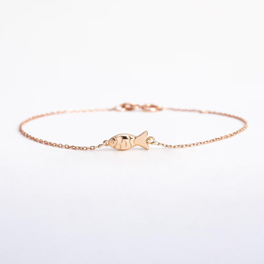 Altın Balık Figürlü Zincir Bileklik-ET1561120660 - Goldstore