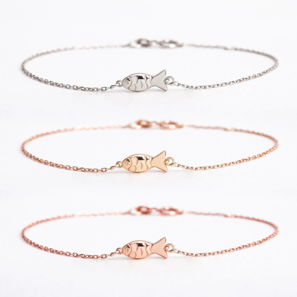 Altın Balık Figürlü Zincir Bileklik-ET1561120660 - Goldstore