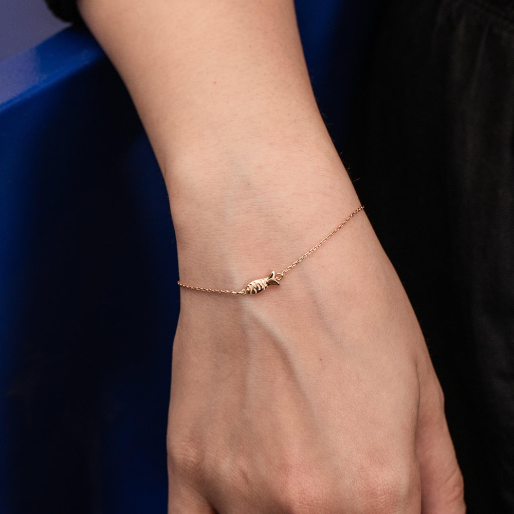 Altın Balık Figürlü Zincir Bileklik-ET1561120660 - Goldstore