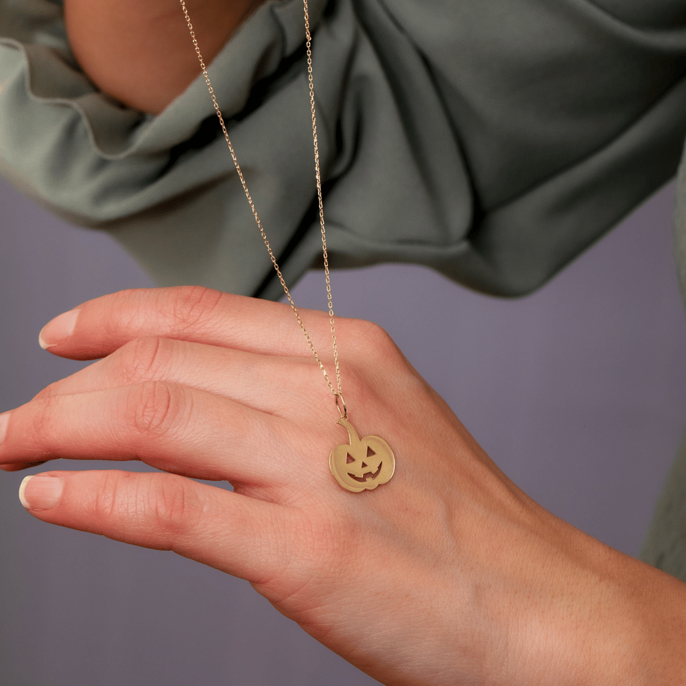 Altın Balkabağı Figürlü Kolye - Goldstore