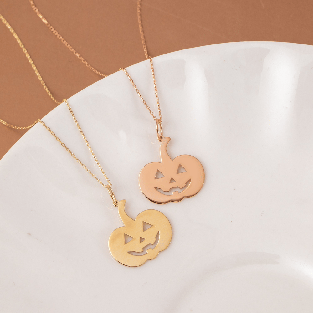 Altın Balkabağı Figürlü Kolye - Goldstore