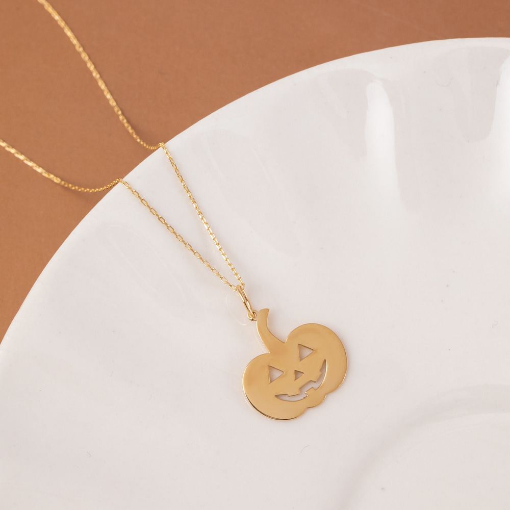 Altın Balkabağı Figürlü Kolye - Goldstore