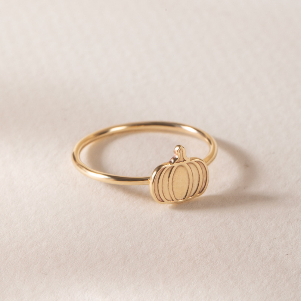 Altın Balkabağı Figürlü Yüzük - Goldstore